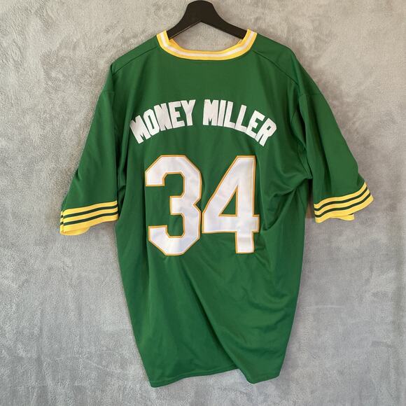 Oakland A's Nike Cooperstown Money Miller Baseball Jersey Men's XL Kelley Green - Picture 5 of 6